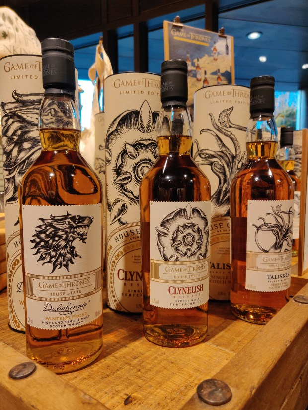 Whisky display at Glenkinchie Distillery