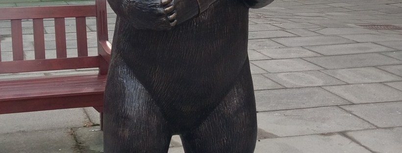 Statue of Wojtek the bear, in Duns, Scottish Borders