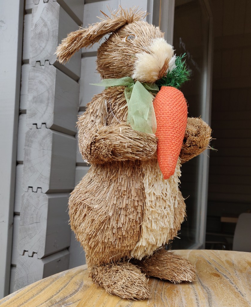 Rabbit soft toy at Rosearista Cafe