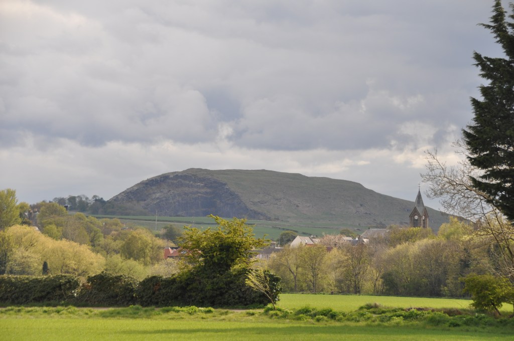 Traprain Law seen from Preston Mill