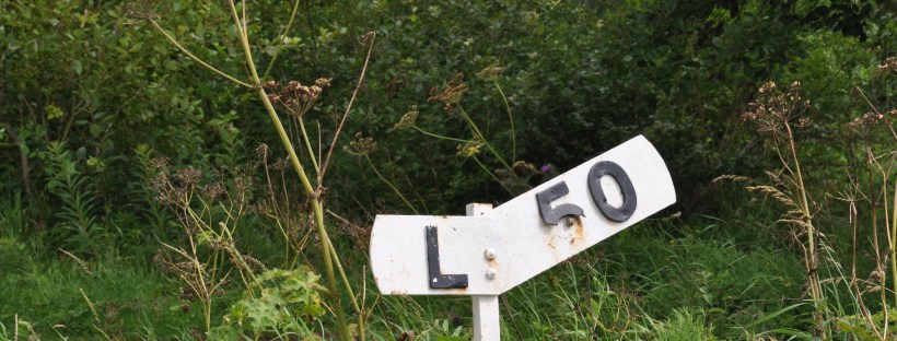 Waymarker on the route of the former Pencaitland railway line.