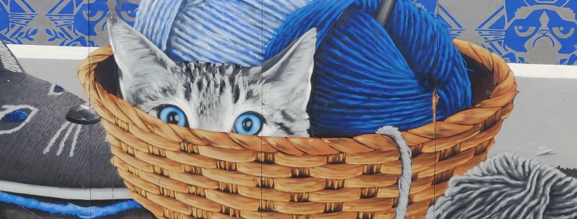 Painting of Kitten In Wool Basket